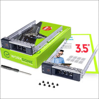 WORKDONE 2 Pack - 3.5" Hard Drive Caddy Tray - Compatible for Dell PowerEdge Server - 14th Gen R340 R440 R540 R640 R740xd2 R6415 R7415 R7425 - X7K8 W Bracket Walking Boots