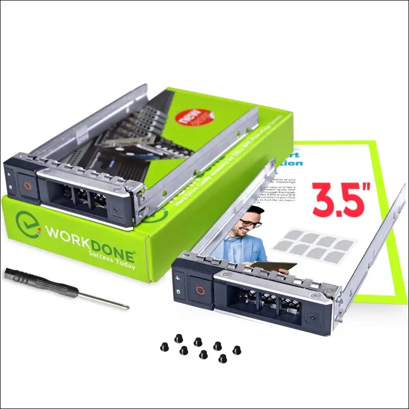 WORKDONE 2 Pack - 3.5" Hard Drive Caddy Tray - Compatible for Dell PowerEdge Server - 14th Gen R340 R440 R540 R640 R740xd2 R6415 R7415 R7425 - X7K8 W Bracket Walking Boots