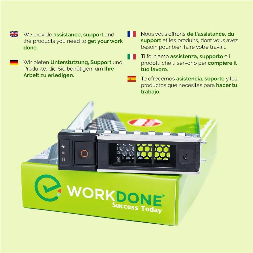 WorkDone 3.5" Hard Drive Caddy - Compatible for Dell PowerEdge Servers - 14th Gen R440 R540 R640 R740 R740xd2 R6415 R7425 and More - Bright LED Hot Swap SAS SATA Bracket Tray -...