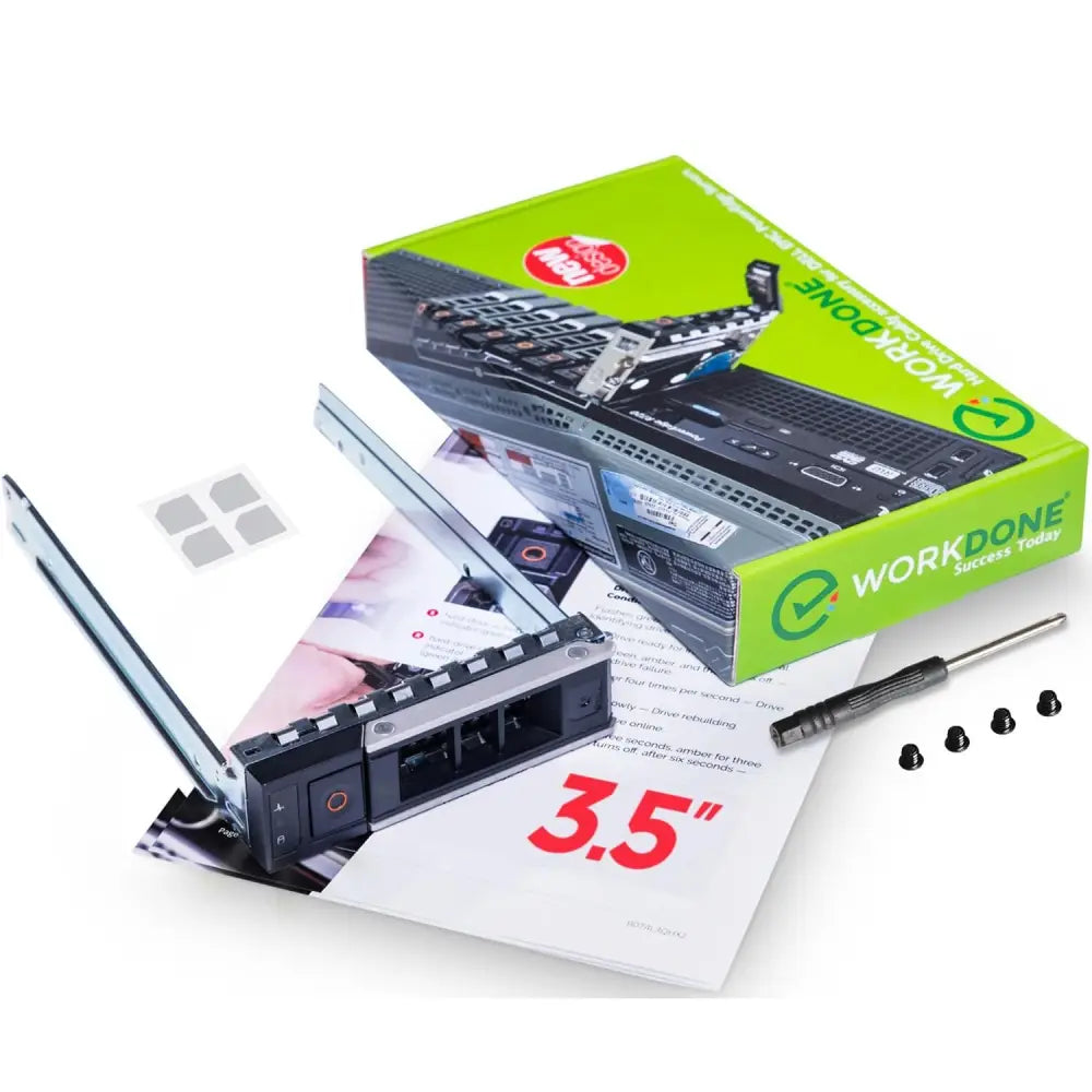 WorkDone 3.5" Hard Drive Caddy - Compatible for Dell PowerEdge Servers - 14th Gen R440 R540 R640 R740 R740xd2 R6415 R7425 and More - Bright LED Hot Swap SAS SATA Bracket Tray -...