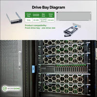 WorkDone 3.5" Hard Drive Caddy - Compatible for Dell PowerEdge Servers - 14th Gen R440 R540 R640 R740 R740xd2 R6415 R7425 and More - Bright LED Hot Swap SAS SATA Bracket Tray -...