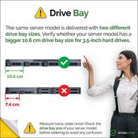 WorkDone 3.5" Hard Drive Caddy - Compatible for Dell PowerEdge Servers - 14th Gen R440 R540 R640 R740 R740xd2 R6415 R7425 and More - Bright LED Hot Swap SAS SATA Bracket Tray -...