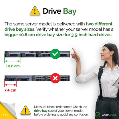 WorkDone 3.5" Hard Drive Caddy - Compatible for Dell PowerEdge Servers - 14th Gen R440 R540 R640 R740 R740xd2 R6415 R7425 and More - Bright LED Hot Swap SAS SATA Bracket Tray -...