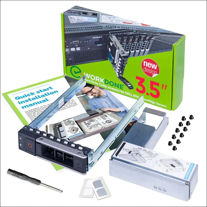 WORKDONE 3.5 Inch Drive Caddy with 2.5 Inch HDD Converter - Compatible with Dell PowerEdge Server Enclosure Hard Drive Frame for 14th Generation R740 R640 R540 R440 R340 R6415...