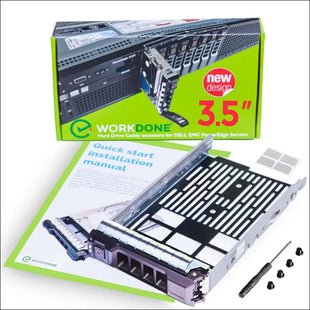 WorkDone 3.5 inch Hard Drive Caddy Tray Compatible for Dell PowerEdge Servers - SAS SATA HDD Adapter Sled - Handle Busy Schedule - Easy Setup
