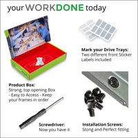 WORKDONE 4 Pack - 3.5" Hard Drive Caddy - Compatible with Dell PowerEdge Server - Manual - Front Sticker - Screwdriver - Screws for Hard Drive Tray