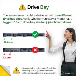 WORKDONE 4 Pack - 3.5" Hard Drive Caddy - Compatible with Dell PowerEdge Server - with Detailed Installation Manual - Front Sticker - Screwdriver