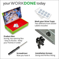 WORKDONE 4 Pack - 3.5" Hard Drive Caddy - Compatible with Dell PowerEdge Server - with Detailed Installation Manual - Front Sticker - Screwdriver