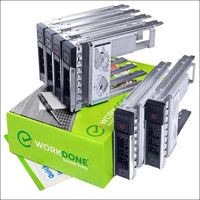 WORKDONE 6 Pack - 3.5" Hard Drive Caddy with 2.5" Hard Drive Adapter - Compatible with Dell PowerEdge Server 14th-15th Gen.- Manual - Sticker - Screwdriver - Strong Screws
