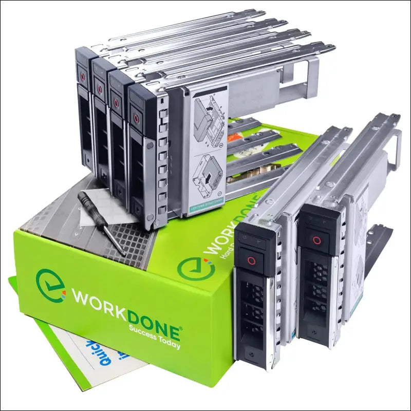WORKDONE 6 Pack - 3.5" Hard Drive Caddy with 2.5" Hard Drive Adapter - Compatible with Dell PowerEdge Server 14th-15th Gen.- Manual - Sticker - Screwdriver - Strong Screws