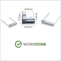 WORKDONE 6 Pack - 3.5" Hard Drive Caddy with 2.5" Hard Drive Adapter - Compatible with Dell PowerEdge Server 14th-15th Gen.- Manual - Sticker - Screwdriver - Strong Screws