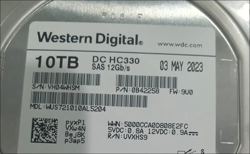 WUS721010AL5204 - Western Digital Ultrastar DC HC330 10TB 7200RPM SAS 12Gb/s SE