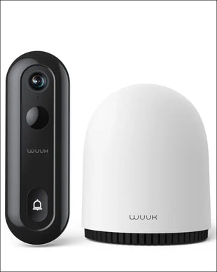 WUUK 2K Video Doorbell Camera, Wireless Door Bell Battery Powered, Security Doorbell Camera with Base Station, No Subscription, Built-in 32GB