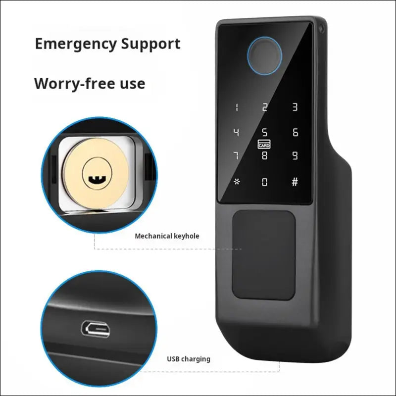 Xenocam Waterproof Outdoor Gate Smart Rim Smart Door Lock WiFi Fingerprint Smart Lock Support Password IC Card Key Wiring Digital Gate Access Control for Tuya