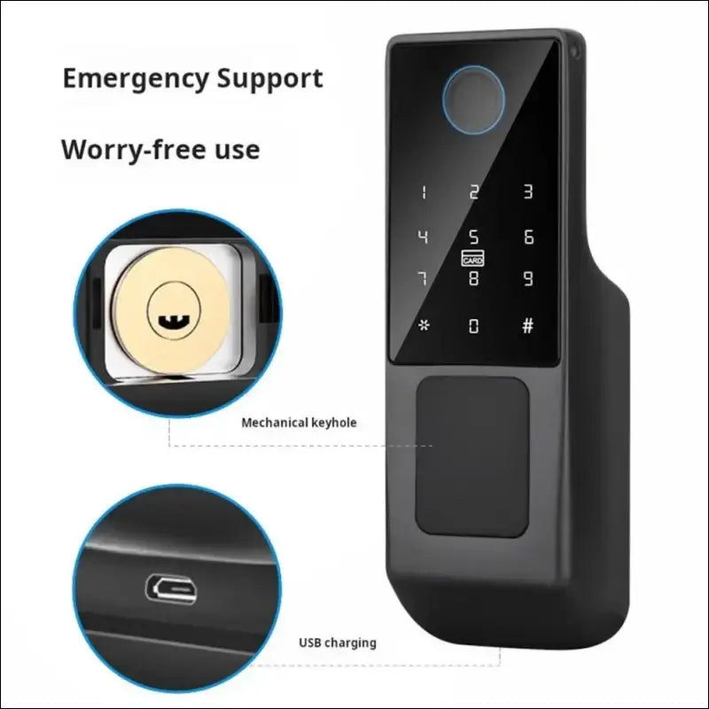 Xenocam Waterproof Outdoor Gate Smart Rim Smart Door Lock WiFi Fingerprint Smart Lock Support Password IC Card Key Wiring Digital Gate Access Control for Tuya