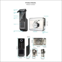 Xenocam Waterproof Outdoor Gate Smart Rim Smart Door Lock WiFi Fingerprint Smart Lock Support Password IC Card Key Wiring Digital Gate Access Control for Tuya