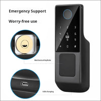 Xenocam Waterproof Outdoor Gate Smart Rim Smart Door Lock WiFi Fingerprint Smart Lock Support Password IC Card Key Wiring Digital Gate Access Control for Tuya