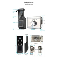 Xenocam Waterproof Outdoor Gate Smart Rim Smart Door Lock WiFi Fingerprint Smart Lock Support Password IC Card Key Wiring Digital Gate Access Control for Tuya