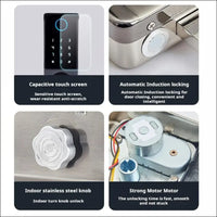 Xenocam Waterproof Outdoor Gate Smart Rim Smart Door Lock WiFi Fingerprint Smart Lock Support Password IC Card Key Wiring Digital Gate Access Control for Tuya