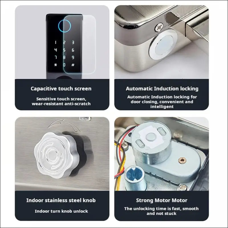 Xenocam Waterproof Outdoor Gate Smart Rim Smart Door Lock WiFi Fingerprint Smart Lock Support Password IC Card Key Wiring Digital Gate Access Control for Tuya