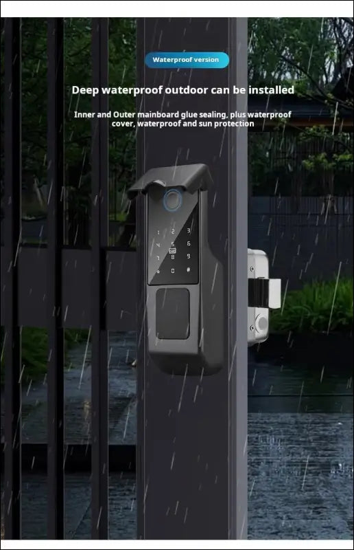 Xenocam Waterproof Outdoor Gate Smart Rim Smart Door Lock WiFi Fingerprint Smart Lock Support Password IC Card Key Wiring Digital Gate Access Control for Tuya