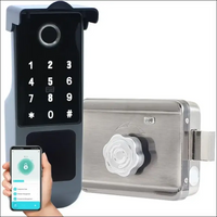 Xenocam Waterproof Outdoor Gate Smart Rim Smart Door Lock WiFi Fingerprint Smart Lock Support Password IC Card Key Wiring Digital Gate Access Control for Tuya