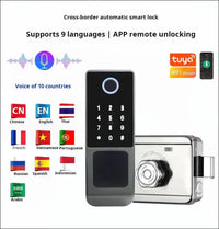 Xenocam Waterproof Outdoor Gate Smart Rim Smart Door Lock WiFi Fingerprint Smart Lock Support Password IC Card Key Wiring Digital Gate Access Control for Tuya