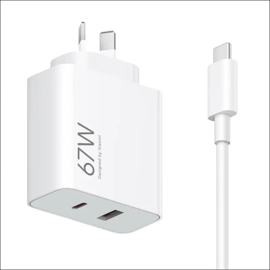 Xiaomi 67W Dual USB-A/C GaN Wall Charger, Fast Charging 60W/45W/30W/25W/20W USB Power Adapter AU Plug, Wall PD Charger for MacBook, iPad Pro, Pixel, Dell XPS, iPhone, Galaxy,...