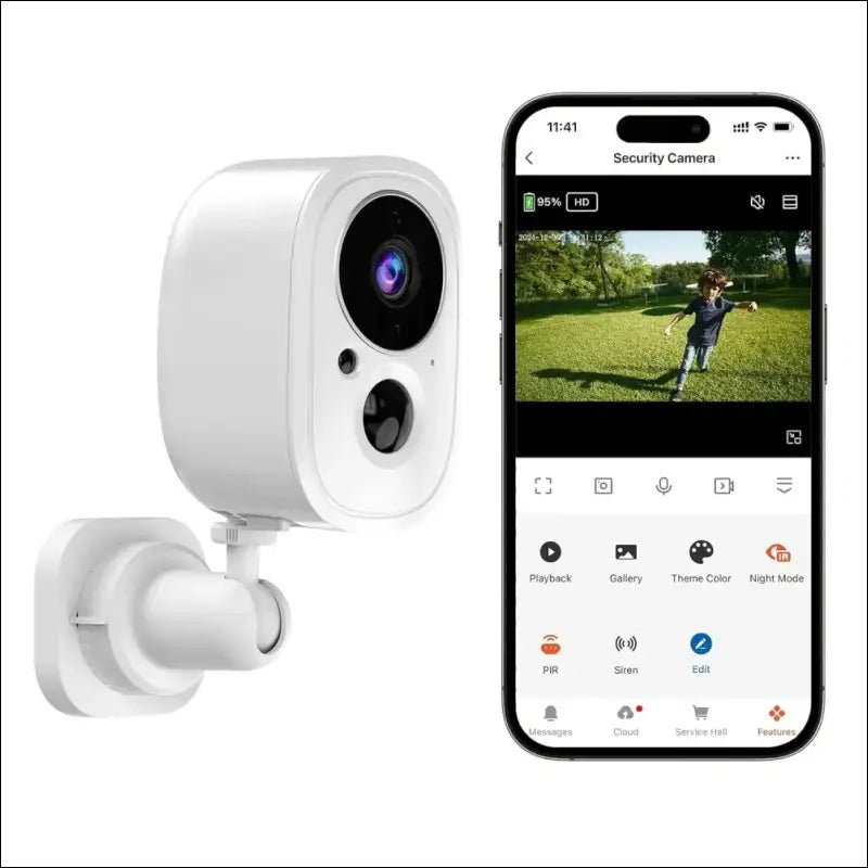 XNY Tuya Surveillance Camera Outdoor/Indoor Battery with 32GB SD Card, IP65 Waterproof, 2.4G WLAN Surveillance Camera with Motion Detection, 2-Way Audio, Night Vision