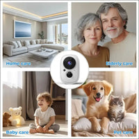XNY Tuya Surveillance Camera Outdoor/Indoor Battery with 32GB SD Card, IP65 Waterproof, 2.4G WLAN Surveillance Camera with Motion Detection, 2-Way Audio, Night Vision
