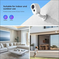 XNY Tuya Surveillance Camera Outdoor/Indoor Battery with 32GB SD Card, IP65 Waterproof, 2.4G WLAN Surveillance Camera with Motion Detection, 2-Way Audio, Night Vision