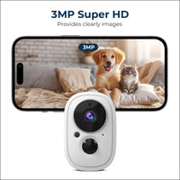 XNY Tuya Surveillance Camera Outdoor/Indoor Battery with 32GB SD Card, IP65 Waterproof, 2.4G WLAN Surveillance Camera with Motion Detection, 2-Way Audio, Night Vision