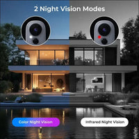 XNY Tuya Surveillance Camera Outdoor/Indoor Battery with 32GB SD Card, IP65 Waterproof, 2.4G WLAN Surveillance Camera with Motion Detection, 2-Way Audio, Night Vision