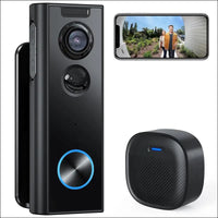 XTU Doorbell Camera 2K HD - NO Subscribe Video Doorbell with Multi-Angle Bracket - Local/Cloud Storage - 2.4GHz Wi-Fi - Works with Alex and Google Home
