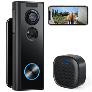 XTU Doorbell Camera 2K HD - NO Subscribe Video Doorbell with Multi-Angle Bracket - Local/Cloud Storage - 2.4GHz Wi-Fi - Works with Alex and Google