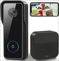 XTU Doorbell Camera with Chime - No Subscribe Video doorbell - Two-Way Audio - PIR Motion Detection - IP66 Waterproof - Anti-Theft Alarm - Night Vision - 2.4GHz Wi-Fi - SD/Cloud...