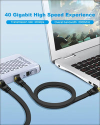 Yauhody CAT 8 Ethernet Cable 0.5m 5 Pack High Speed 40Gbps 2000MHz SFTP Flat CAT8 Internet Network Cable with Gold