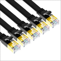 Yauhody CAT 8 Ethernet Cable 0.5m 5 Pack High Speed 40Gbps 2000MHz SFTP Flat CAT8 Internet Network Cable with Gold