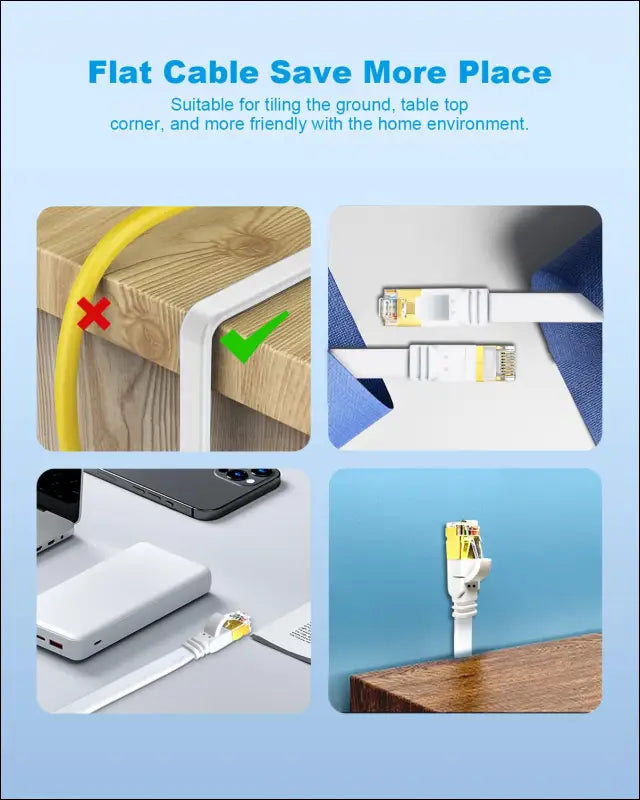 Yauhody CAT 8 Ethernet Cable 2m 5 Pack High Speed 40Gbps 2000MHz SFTP Flat Internet Network Cable with Gold Plated RJ45