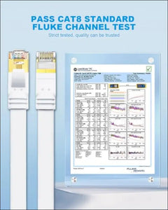 Yauhody CAT 8 Ethernet Cable 2m 5 Pack High Speed 40Gbps 2000MHz SFTP Flat Internet Network Cable with Gold Plated RJ45