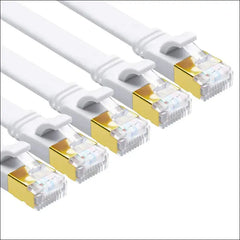 Yauhody CAT 8 Ethernet Cable 2m 5 Pack High Speed 40Gbps 2000MHz SFTP Flat Internet Network Cable with Gold Plated RJ45