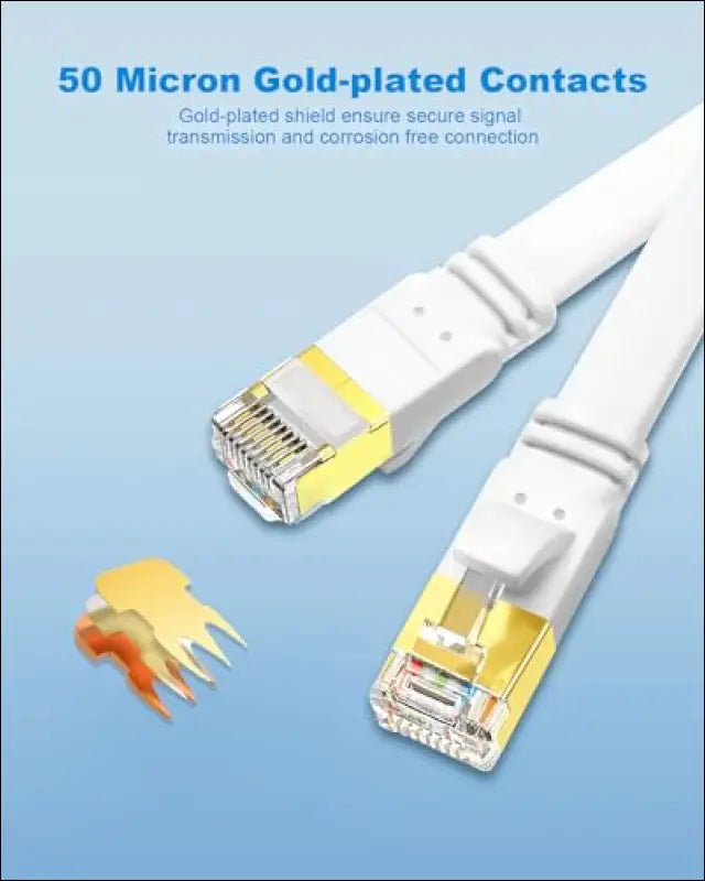 Yauhody CAT 8 Ethernet Cable 2m 5 Pack High Speed 40Gbps 2000MHz SFTP Flat Internet Network Cable with Gold Plated RJ45