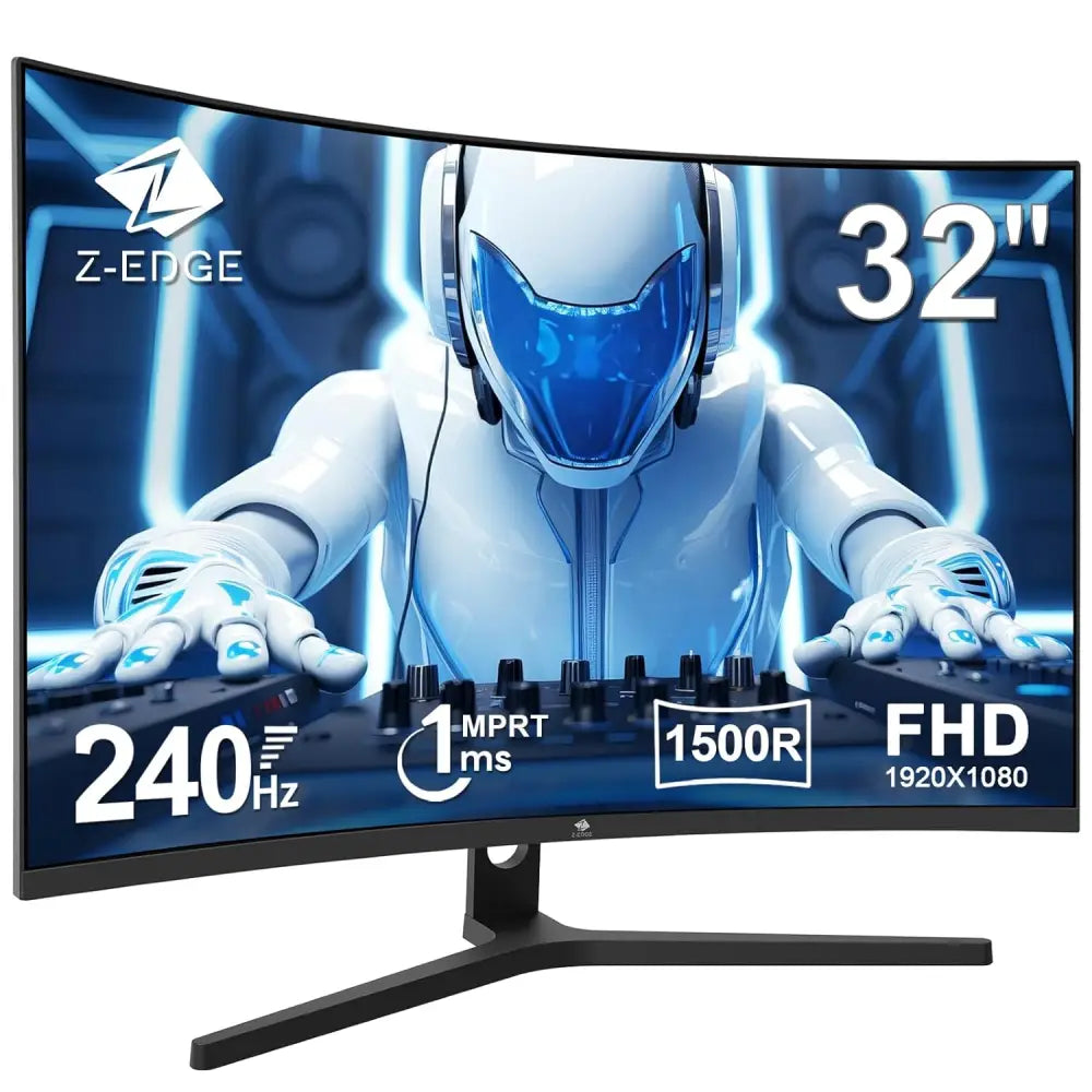 Z-Edge 32 Inch Curved Gaming Monitor 240Hz 1ms MPRT Full HD(1920×1080) FreeSync 16:9 Curved Screen 1500R VA Ultra-Thin