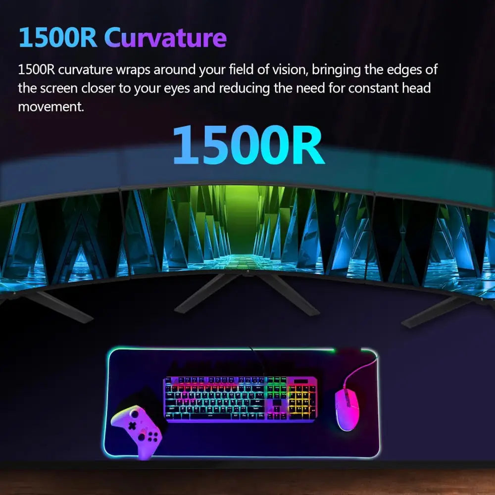 Z-Edge 32 Inch Curved Gaming Monitor 240Hz, 1ms MPRT, Full HD(1920×1080), FreeSync, 16:9 Curved Screen, 1500R VA, Ultra-Thin Bezel, 2×DP 1.4 & 2×HDMI 2.0, Breathable Lighting,...