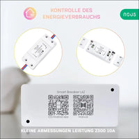 ZigBee Switch Nous L6Z - Alexa Light Switch Flush-Mounted Tuya Smart Home Switch with Timer, Power Consumption Electricity Meter, Relay 230 V Google Home Assistant ZigBee2MQTT -...