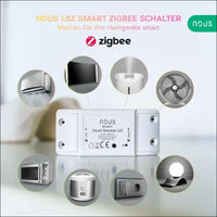 ZigBee Switch Nous L6Z - Alexa Light Switch Flush-Mounted Tuya Smart Home Switch with Timer, Power Consumption Electricity Meter, Relay 230 V Google Home Assistant ZigBee2MQTT -...