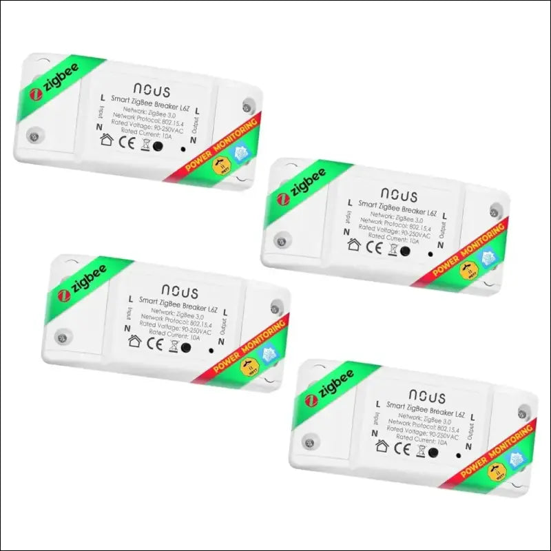 ZigBee Switch Nous L6Z - Alexa Light Switch Flush-Mounted Tuya Smart Home Switch with Timer, Power Consumption Electricity Meter, Relay 230 V Google Home Assistant ZigBee2MQTT -...