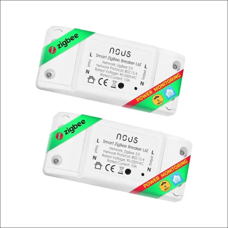 ZigBee Switch Nous L6Z - Alexa Light Switch Flush-Mounted Tuya Smart Home Switch with Timer, Power Consumption Electricity Meter, Relay 230 V Google Home Assistant ZigBee2MQTT -...