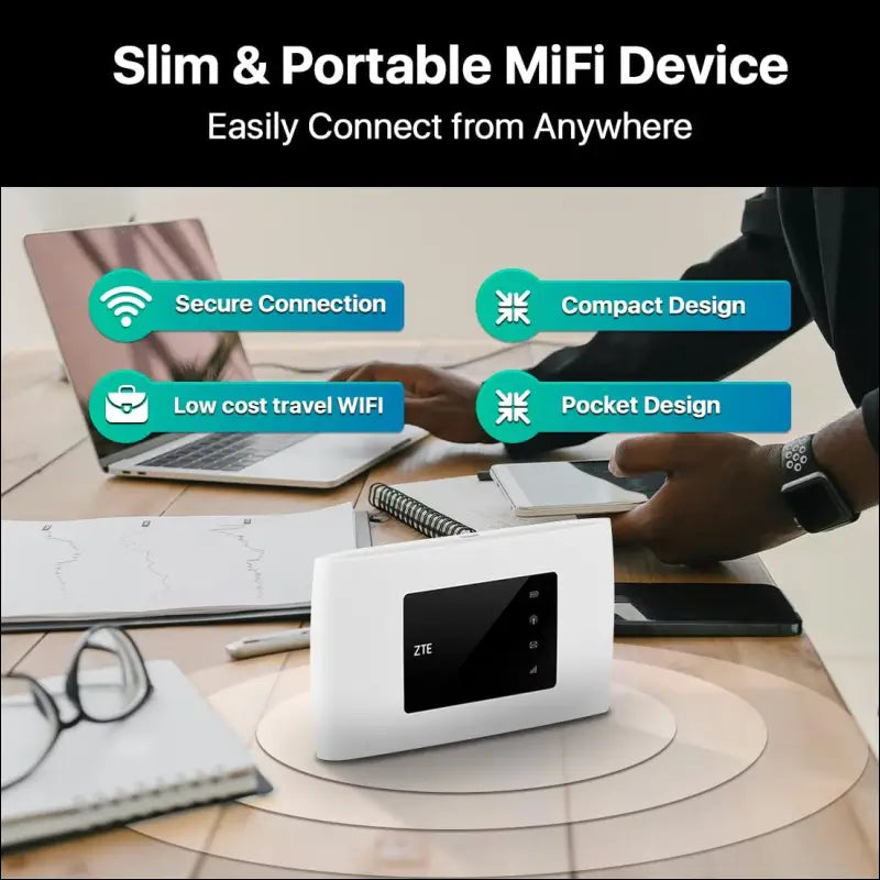 ZTE MF79N, Unlocked Wi-Fi USB Modem, Low Cost Travel Wi-Fi, External Antenna Ports (White)