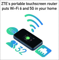 ZTE MU5001, Unlocked 5G/CAT20, Portable Cheap WiFi 6 Hotspot, Connects Up to 32 Wifi Compatible Devices, 4500mAh Battery with Fast Charging - Black